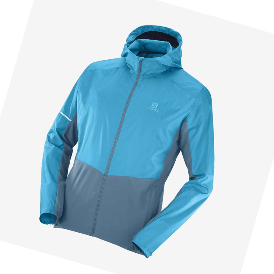 Salomon AGILE WIND WINDBREAKERS Erkek Ceket Mavi | TR 3266GSO